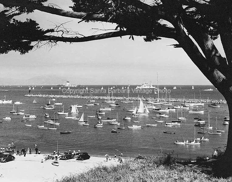 West Beach Harbor 1930's Santa Barbara CA. - SB54