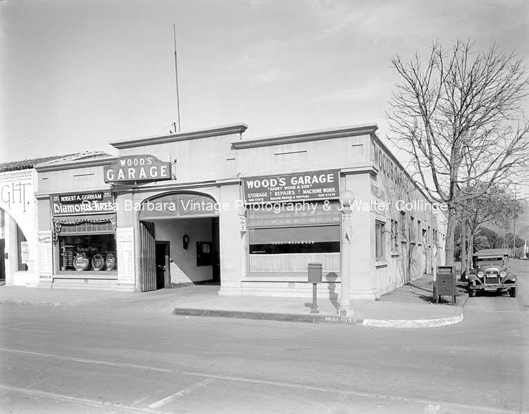 Woods Garage, 400 State St. at Gutierrez, Santa Barbara c.1930 | GS65